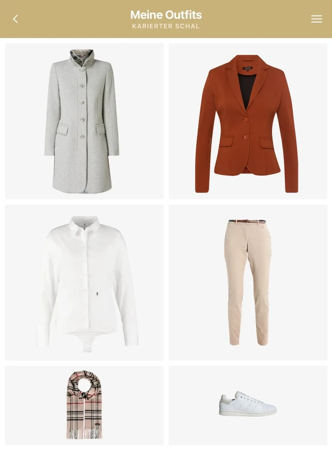 Ansicht eines einzelnen Outfits