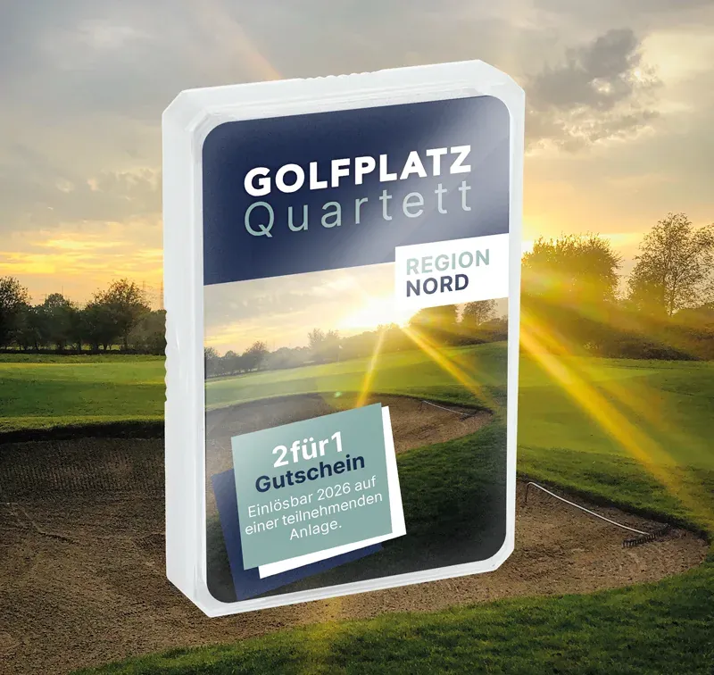 Golfplatz Quartett in der Verpackung
